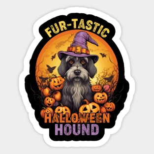 Waggin' & Witchin' Dog on Halloween Sticker